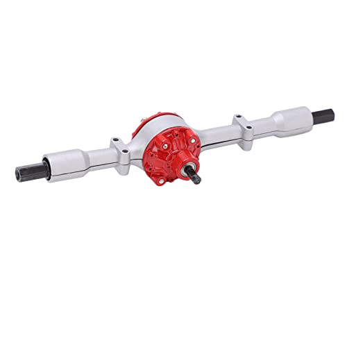 ZAWELIYO CNC Aluminium Hinterachse für WPL D12 RC -LKW - Hartanodierter Hochleistungs -Brückenachse -Upgrade -Kit | Anpassungsersatz für RC Crawler (Silberrot) von ZAWELIYO