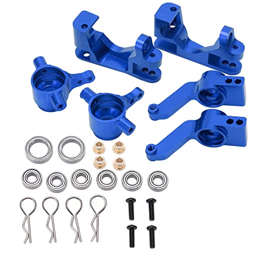 ZAWELIYO RC Aluminiumlenker Cup C Sitzlager Set, Fernbedienungsfahrzeug -Metall -Upgrade -Teile für 1/10 Schrägstrich 4x4 RC Off Road Car (Blau) von ZAWELIYO