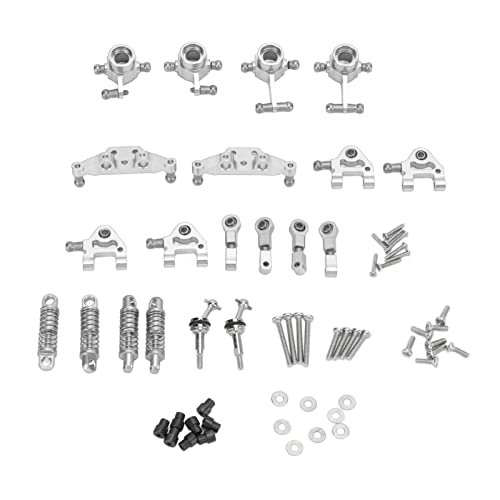 ZAWELIYO RC-Auto-Metall-Upgrade-Teile-Kit, Inkönnte-Stoßdämpfer CVD-Antriebswelle Vorne Hinten-Lenk Becher für WLtoys K969 1/28 RC-Auto (Silber) von ZAWELIYO
