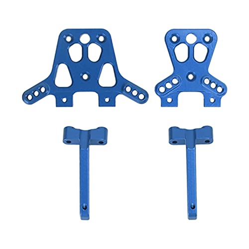ZAWELIYO RC Auto Stoßturm Aluminiumlegierung Vorderer Heckschockturm mit Klammer für 1/18 RC -Auto Kompatibel (Blau) von ZAWELIYO
