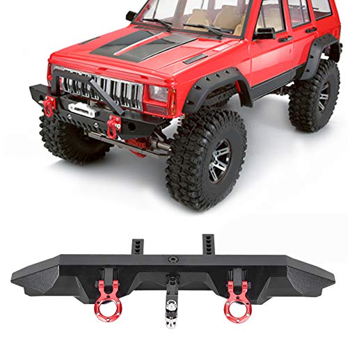 ZAWELIYO RC Car Reat Stoßfänger, Aluminiumlegierung RC -Auto -Heckstoßstange mit Abschlepphaken, CNC -Bearbeitung, RC -Crawler -Auto -Nachrüstung und Upgrade -Zubehör, Schwarz, von ZAWELIYO