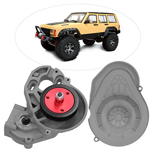 ZAWELIYO RC-Getriebegehäuse, Getriebe RC Komplett für Axial SCX10 II 90046 90047 mit Innenzahnrad, Langlebiger Gummiriemen, Staubdicht, Leiser Antrieb (Grau) von ZAWELIYO