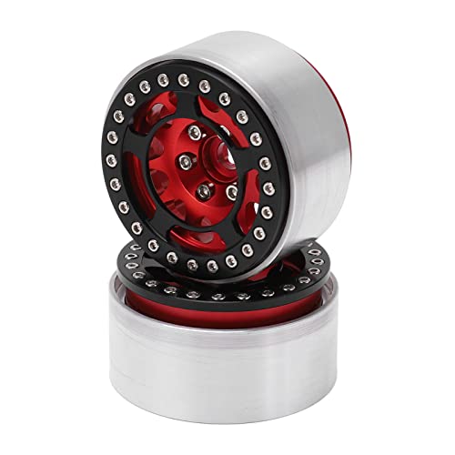 Zaweliyo RC Rad Hub Aluminiumlegierung CNC -Bearbeitung 1,9 Zoll Fernbedienungssteuerauto -Rad Hub für Axial SCX10 90046 D90 (Rot) von ZAWELIYO