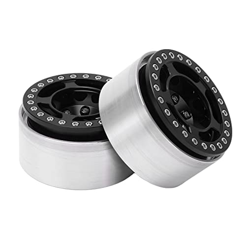 ZAWELIYO RC Rad Hub Aluminiumlegierung CNC -Bearbeitung 1,9 Zoll Fernbedienungssteuerauto -Rad Hub für Axial SCX10 90046 D90 (Schwarz) von ZAWELIYO