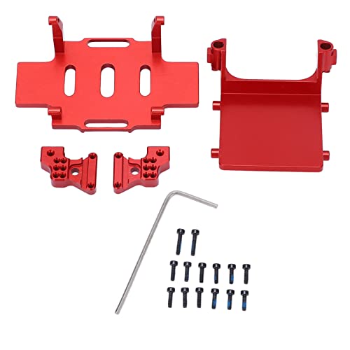 ZAWELIYO SCX24 Aluminium -Upgrade -Kit - Heckschockturm + ESC -Klammer + Batterieschale für Axiale 1/24 SCX24 Crawler (Rot) von ZAWELIYO