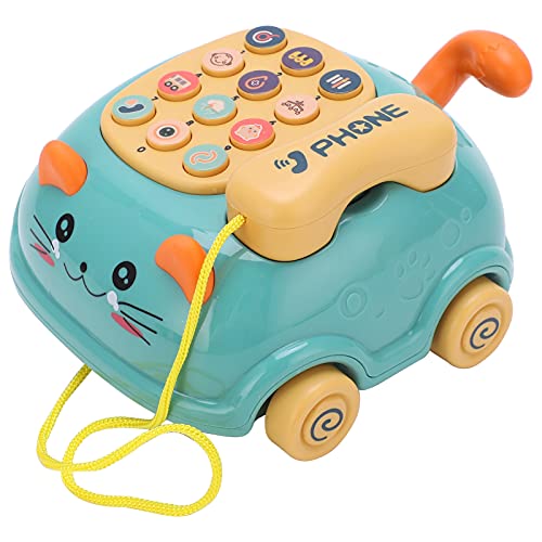 ZAWELIYO Simulation Telefon Spielzeug, Retro -Telefon Kinderspielzeug, Baby Mobile Autotelefon, Simulation Katzen Telefon für ab 3 Jahren, Geschenke Idee für Geburtstage (Grün) von ZAWELIYO