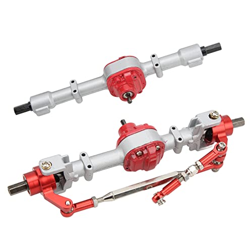 ZAWELIYO Vorder- und Hinterachssatz aus Metall, Upgrade-Teile mit Hochwertiger Aluminiumlegierung für MN D90 D91 99S FJ45 1/12 RC Truck (Silberrot) von ZAWELIYO