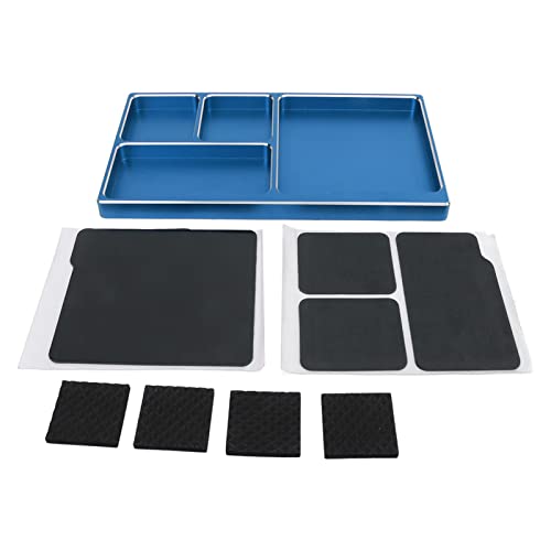 ZAWELIYO Zawelyio Magnetic RC -Wartungsfach - 16 X 9 cm -Schrauborganisator mit 4 -Slot -Magnetpad und Stoßdämpfungsdichtung Zur Modellreparatur (Blau) von ZAWELIYO