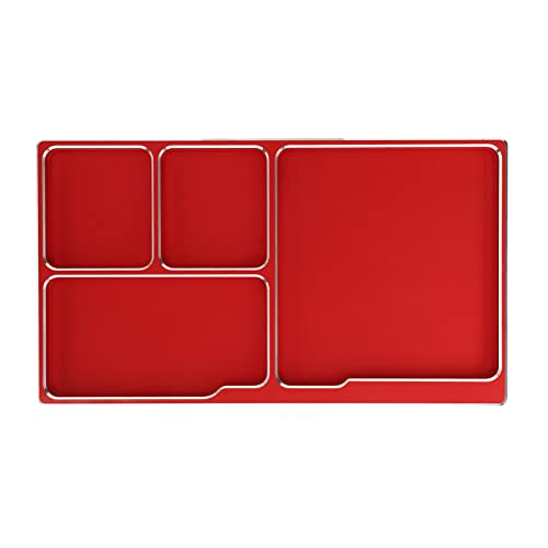 ZAWELIYO Zawelyio Magnetic RC -Wartungsfach - 16 X 9 cm -Schrauborganisator mit 4 -Slot -Magnetpad und Stoßdämpfungsdichtung Zur Modellreparatur (Rot) von ZAWELIYO