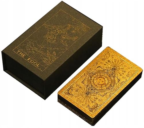ZAXER Tarotkarten-Set mit 78 Karten Verzierungen - Entdecke die Magie und Weisheit des Tarots in einem stilvollen, eleganten Etui - Gold von ZAXER