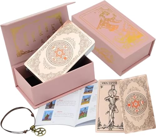 ZAXER Tarotkarten-Set mit 78 Karten Verzierungen - Entdecke die Magie und Weisheit des Tarots in einem stilvollen, eleganten Etui - Roségoldene von ZAXER