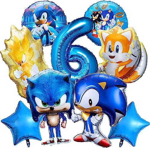 Sonic Luftballon Geburtstag 6, Sonic Party Luftballons, Sonic Party Deko Folienballon, Geburtstag 6 Jahr Junge, Sonic Ballon, Sonic Geburtstag Deko, Thema Party Ballon Dekoration von ZAZOOT