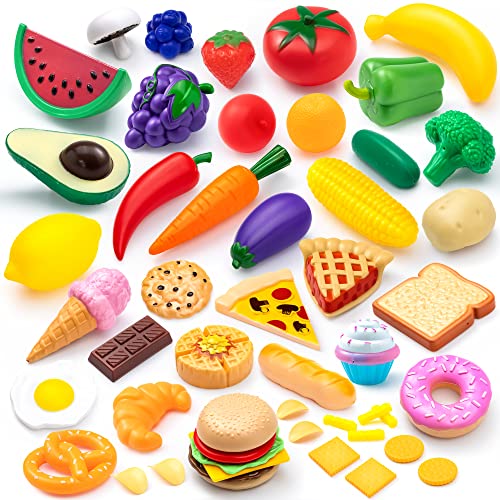 JOYIN 50 Stück Kinder Kunststoff Spielen Lebensmittel Spielzeug, gefälschte Lebensmittel, Küche Playset, Kleinkind phantasievolle Entwicklung Spielzeug, Weihnachten Bithday Geschenke Party Supplies JOYIN 50 Stück Kinder Kunststoff Spielen Lebensmittel Spielzeug, gefälschte Lebensmittel, Küche Playset, Kleinkind phantasievolle Entwicklung Spielzeug, Weihnachten Bithday Geschenke Party Supplies von JOYIN