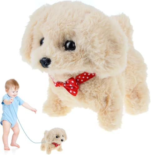 ZBATHTOY Hund mit Leine der Läuft und Bellt Elektrischer Hund Spielzeug Hund der Läuft und Bellt für Kinder Age 1 2 3 4 5 6 Laufender Hund Spielzeug für Kinder von ZBATHTOY