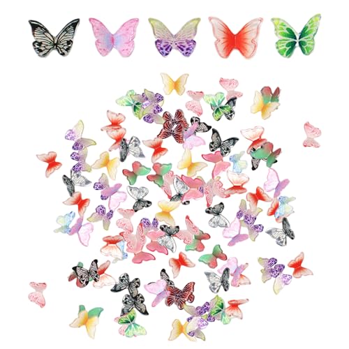 100 Stück Bunte Schmetterlinge, 3D-Schmetterlings-Nagelkunst-Dekoration, Mini-Harz-Schmetterlinge, Nagelkunst-Zubehör, DIY-Basteldekoration 100 Stück Bunte Schmetterlinge, 3D-Schmetterlings-Nagelkunst-Dekoration, Mini-Harz-Schmetterlinge, Nagelkunst-Zubehör, DIY-Basteldekoration von ZBHDEYG