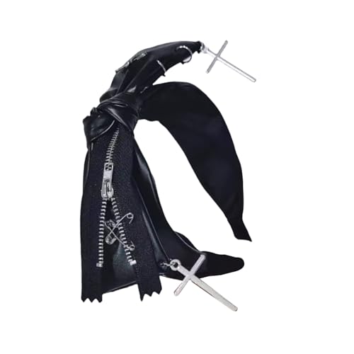 ZBIianxer PU Leder Bowknot Stirnband Mit Reißverschluss Pin Frauen Teenager Anime Cosplay Haarband Gekreuzter Anhänger Japanisches Thema Hairhoop ZBIianxer PU Leder Bowknot Stirnband Mit Reißverschluss Pin Frauen Teenager Anime Cosplay Haarband Gekreuzter Anhänger Japanisches Thema Hairhoop von ZBIianxer