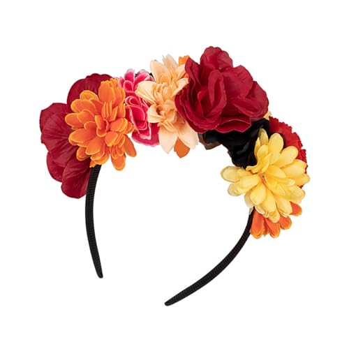 ZBIianxer Punk Flower Hairhoop Für Erwachsene Kinder Mottoparty Kostüm Stirnband Mexiko Des Todes Kopfschmuck Halloween Haarband von ZBIianxer