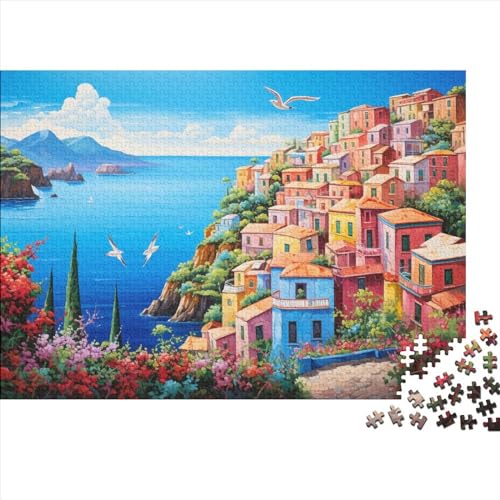 Cinque Terre 1000pcs (75x50cm) Puzzles,Schönes Dorf Anspruchsvolle Spielpuzzles,Geschicklichkeitsspiele Für Die Ganze Familie von ZBOLI