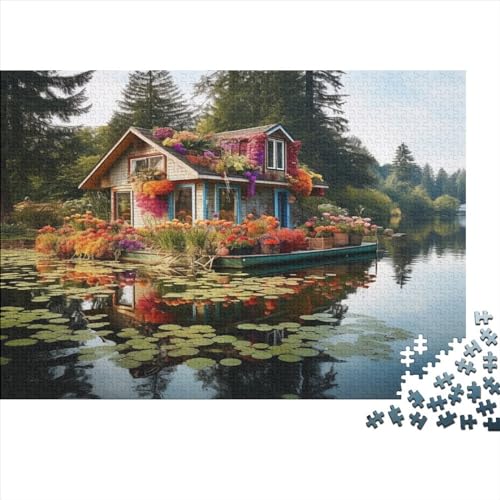 DIY Puzzles 1000pcs (75x50cm) Für Erwachsene Seehaus Puzzles Für Erwachsene Puzzle-Lernspiele Lake View von ZBOLI