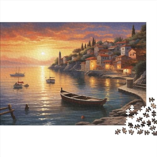 Harbor Sunset Puzzles 1000pcs (75x50cm) Für Erwachsene Küstenstadt Puzzle Lernspiele Heimdekorationspuzzle von ZBOLI