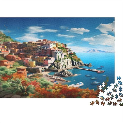 Puzzle Cinque Terre,1000pcs (75x50cm) Puzzle Für Erwachsene Ab 14 Jahren Schönes Dorf Puzzle Home Dekoration Puzzle von ZBOLI