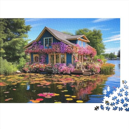 Puzzles 1000pcs (75x50cm) Für Erwachsene,Seehaus Puzzles Für Frauen Und Männer. Hochwertiges,präzises Ineinandergreifen Lake View von ZBOLI