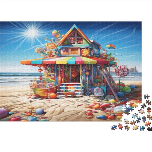 Puzzles 1000pcs (75x50cm) Für Erwachsene Beach Shop Puzzles Für Erwachsene Puzzle-Lernspiele Bunte Strand von ZBOLI