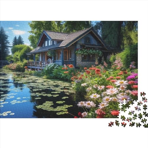 Seehaus 1000pcs (75x50cm) Puzzles,Lake View Anspruchsvolle Spielpuzzles,Geschicklichkeitsspiele Für Die Ganze Familie von ZBOLI