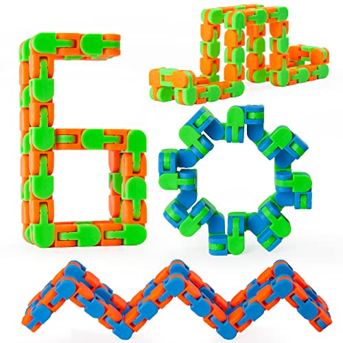 ZCOINS 4 Stück 48 Links Wacky Tracks Snap and Click Zappelspielzeug für Stressabbau oder Partytaschenfüller ZCOINS 4 Stück 48 Links Wacky Tracks Snap and Click Zappelspielzeug für Stressabbau oder Partytaschenfüller von ZCOINS