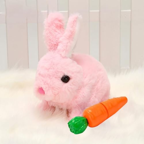 ZCXCsfp Hüpfendes Kaninchen, interaktives Haustier-Plüsch-Kaninchenspielzeug mit Tonbewegungen, wackelnde Ohren, zuckende Nase, Geschenk für Kinder(Batterien Nicht enthalten) (3) von ZCXCsfp