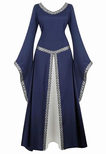 ZCXCsfp Renaissance-Kostüm für Damen, mittelalterliches Kleid, irisch, viktorianisch, Vintage, Halloween, Cosplay, Marineblau, 48 ZCXCsfp Renaissance-Kostüm für Damen, mittelalterliches Kleid, irisch, viktorianisch, Vintage, Halloween, Cosplay, Marineblau, 48 von ZCXCsfp