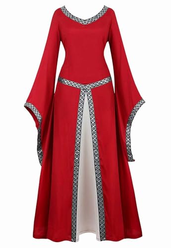 ZCXCsfp Renaissance-Kostüm für Damen, mittelalterliches Kleid, irisch, viktorianisch, Vintage, Halloween, Cosplay, rot, 46 ZCXCsfp Renaissance-Kostüm für Damen, mittelalterliches Kleid, irisch, viktorianisch, Vintage, Halloween, Cosplay, rot, 46 von ZCXCsfp