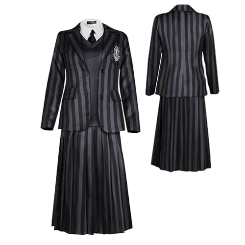 ZCXCsfp Wednesdays Addams Kostüm, Akademie, Schuluniform, Anzug, Cosplay, Kostüm, Kleid, Party-Kostüm für Damen, Größe XL ZCXCsfp Wednesdays Addams Kostüm, Akademie, Schuluniform, Anzug, Cosplay, Kostüm, Kleid, Party-Kostüm für Damen, Größe XL von ZCXCsfp