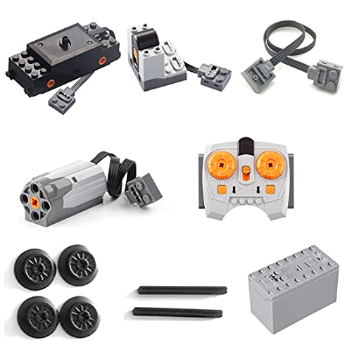 ZCXX 12St. Technik Power Funktions Set Fernbedienung Batteriebox Zug Motoren für Technik Zug, Kompatibel mit Lego Technic von ZCXX