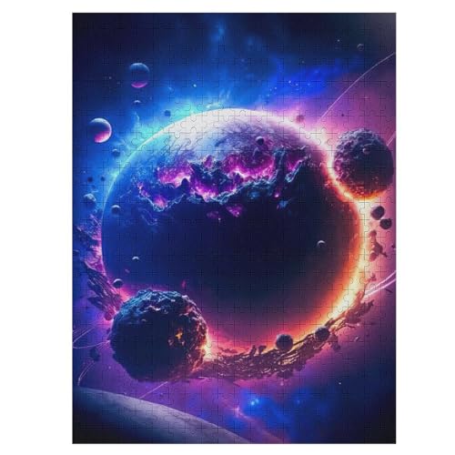 Planet Starry Sky 500 Teile Puzzles, Wood Craft, Hochwertiges Modernes Puzzle, DIY, Für Erwachsene Und Kinder Ab 12 Jahren, 55×41cm von ZDAAZD