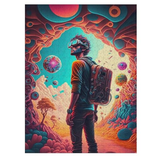 Psychedelisch Time Traveler 500 Teile Puzzles Für Erwachsene Holzpuzzle Familienpuzzlespiel Stressabbau-Puzzle Für Kinder Ab 12 Jahren 55×41cm Psychedelisch Time Traveler 500 Teile Puzzles Für Erwachsene Holzpuzzle Familienpuzzlespiel Stressabbau-Puzzle Für Kinder Ab 12 Jahren 55×41cm von ZDAAZD