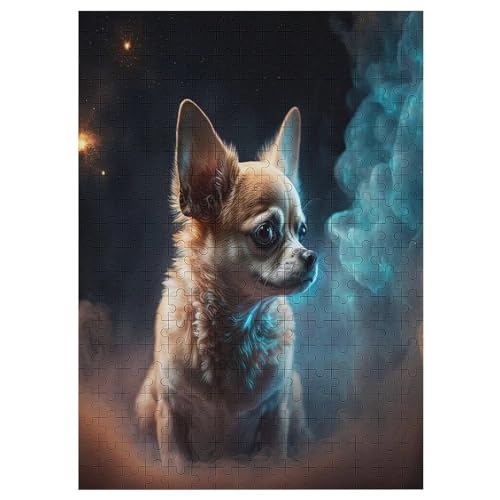 Puzzles Animal Chihuahua, 300-teiliges Holzpuzzle Für Erwachsene Und Kinder Ab 12 Jahren. Tolles Geschenk Für Erwachsene 42×30cm von ZDAAZD