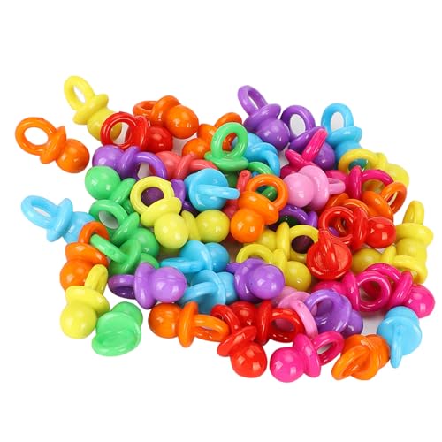 ZDETGU 100pcs Acryl -Schnuller für Geburtstagsfeierdekorationen und Taufereignisse (Echte Farbfarbe gemischte Farbe) von ZDETGU