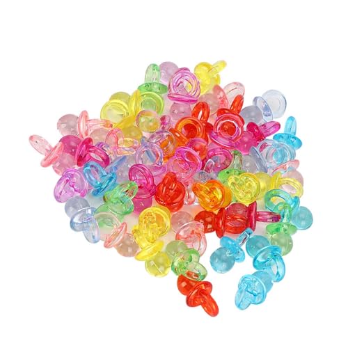 ZDETGU 100pcs Acryl -Schnuller für Geburtstagsfeierdekorationen und Taufereignisse (Transparente Farbe gemischt) von ZDETGU