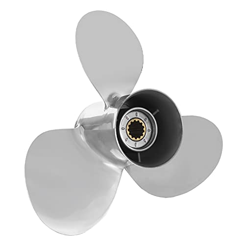 ZDETGU 3 Edelstahlbootpropeller für Außenborder 25-60 PS 11 5/8-Zoll-Austausch mit Widerstand von ZDETGU