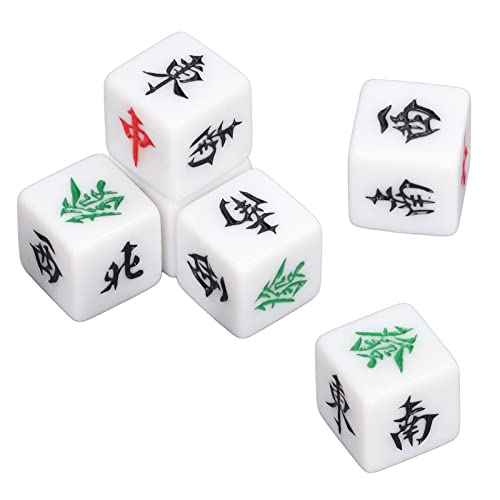ZDETGU Big Mahjong Dice Set 12 PCS 6 -seitig -Seiten Plastikwürfel mit West South North Design von ZDETGU