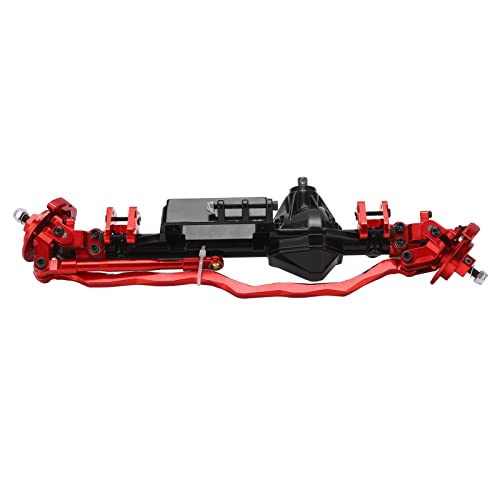 ZDETGU Metall Komplett Vordere Achse für Axiale RBX10 Ryft 1/10 RC Crawler Car Upgrade Teile Schwarz (Schwarz Rot) von ZDETGU