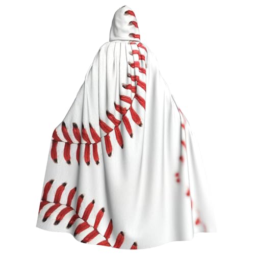 ZDFHKYDY Baseball-Spitzen-Umhang mit Kapuze, bedruckt, Halloween-Kapuzenumhang für Erwachsene, für Rollenspiele, Motto-Partys und Festivals, bequeme Passform mit übergroßer Kapuze von ZDFHKYDY