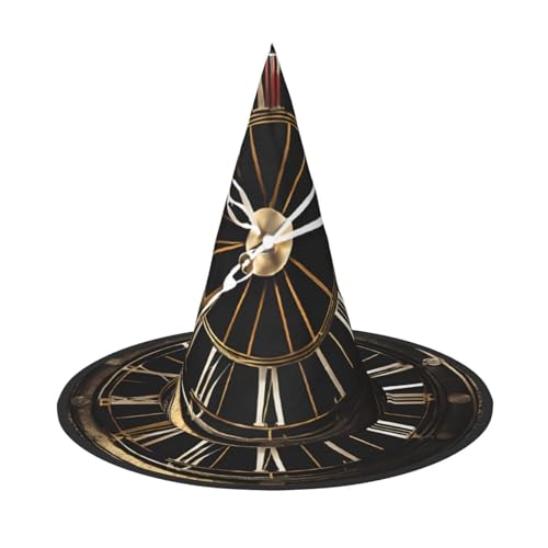 ZDFHKYDY Clock Gear - Print Full Coverage Halloween Hut - Einzigartiger Oxford-Tuch Kostüm Hut für Erwachsene mit auffälligen Mustern, für Festivals & Motto-Partys von ZDFHKYDY