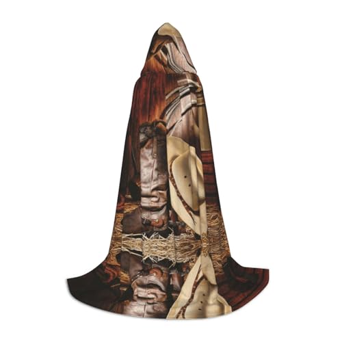 ZDFHKYDY Cowboy-Umhang mit schwarzem Hut, Westernstiefel, bedruckt, verstellbarer Teenager-Umhang, Jugendumhang für Festivals und Bühne, leichte Kapuze, Größe L ZDFHKYDY Cowboy-Umhang mit schwarzem Hut, Westernstiefel, bedruckt, verstellbarer Teenager-Umhang, Jugendumhang für Festivals und Bühne, leichte Kapuze, Größe L von ZDFHKYDY