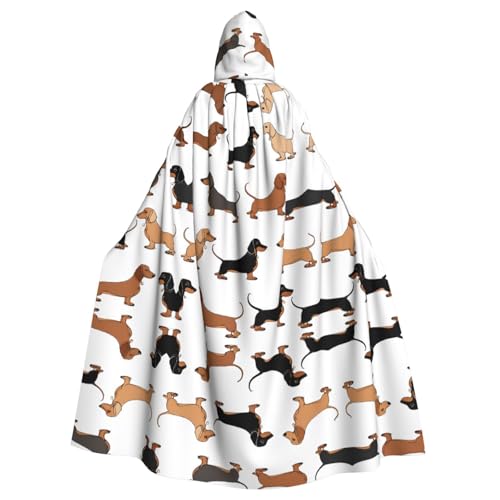 ZDFHKYDY Dackel Weiner Haustier-Hunde-Aufdruck, Halloween-Kapuzenumhang für Erwachsene, erschwinglicher Erwachsenen-Umhang für Rollenspiele, Motto-Partys und Festivals, bequeme Passform mit übergroßer ZDFHKYDY Dackel Weiner Haustier-Hunde-Aufdruck, Halloween-Kapuzenumhang für Erwachsene, erschwinglicher Erwachsenen-Umhang für Rollenspiele, Motto-Partys und Festivals, bequeme Passform mit übergroßer von ZDFHKYDY