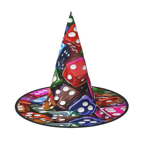 ZDFHKYDY Games Dice Set - Print Full Coverage Halloween Hut - Einzigartiger Oxford-Tuch Kostüm Hut für Erwachsene mit auffälligen Mustern, für Festivals & Mottopartys von ZDFHKYDY