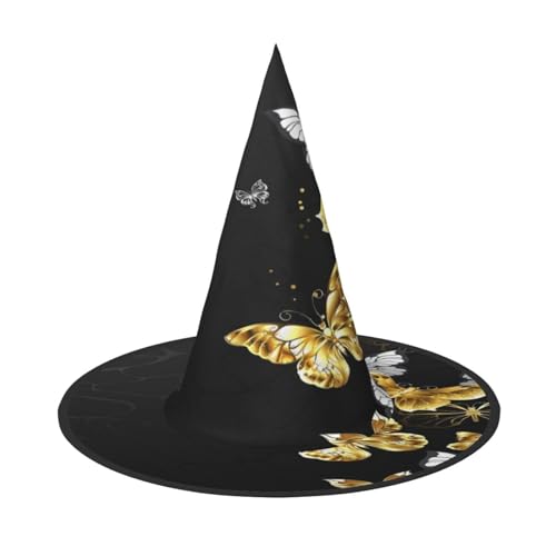 ZDFHKYDY Gold Weiß Schmetterlinge Schwarz - Druck Full Coverage Halloween Hut - Einzigartiger Oxford-Tuch Kostüm Hut für Erwachsene mit auffälligen Mustern, für Festivals & Motto-Partys ZDFHKYDY Gold Weiß Schmetterlinge Schwarz - Druck Full Coverage Halloween Hut - Einzigartiger Oxford-Tuch Kostüm Hut für Erwachsene mit auffälligen Mustern, für Festivals & Motto-Partys von ZDFHKYDY