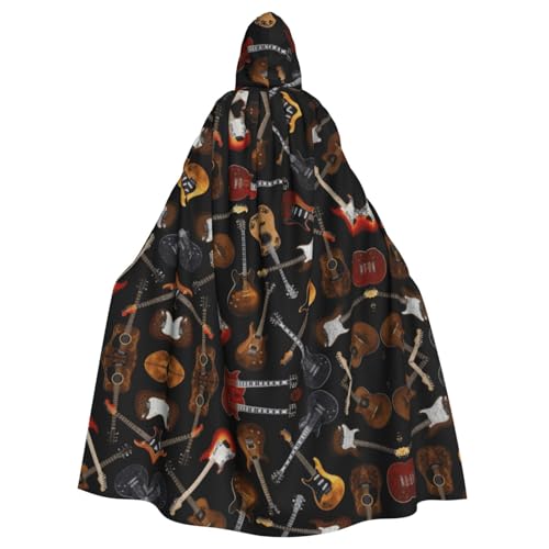 ZDFHKYDY Halloween-Kapuzenumhang mit Gitarren-Aufdruck für Erwachsene, günstiger Umhang für Rollenspiele, Motto-Partys und Festivals, bequeme Passform mit übergroßer Kapuze ZDFHKYDY Halloween-Kapuzenumhang mit Gitarren-Aufdruck für Erwachsene, günstiger Umhang für Rollenspiele, Motto-Partys und Festivals, bequeme Passform mit übergroßer Kapuze von ZDFHKYDY