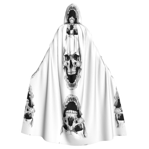 ZDFHKYDY Halloween-Kapuzenumhang mit Horror-Totenkopf-Aufdruck, für Erwachsene, für Rollenspiele, Motto-Partys und Festivals, bequeme Passform mit übergroßer Kapuze ZDFHKYDY Halloween-Kapuzenumhang mit Horror-Totenkopf-Aufdruck, für Erwachsene, für Rollenspiele, Motto-Partys und Festivals, bequeme Passform mit übergroßer Kapuze von ZDFHKYDY